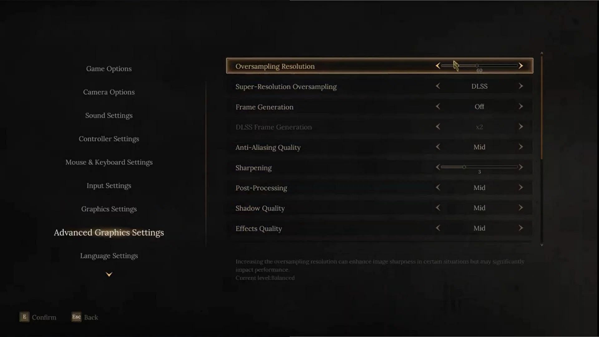 Wuchang's graphics settings menu (Image via 505 Games/ SK Gaming)